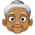 👵🏾 old woman: medium-dark skin tone display on Facebook